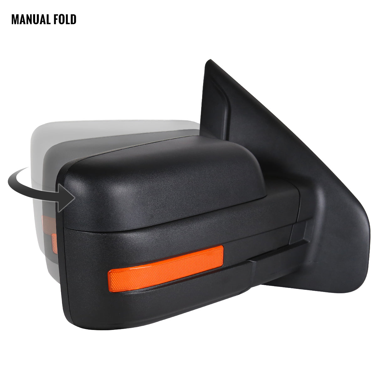 2007-2014 Ford F150 Foldable Side Mirror | Right Side | Black