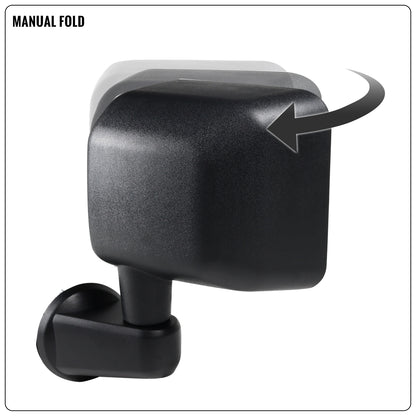 2007-2018 Jeep Wrangler Manual Fold Manually Adjustable Towing Mirrors Pair