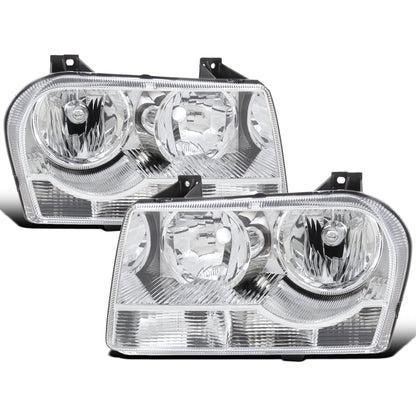 Ronnin - Fits 2005-2010 Chrysler 300 Factory Replacement Halogen Headlights Assembly Pair | Chrome