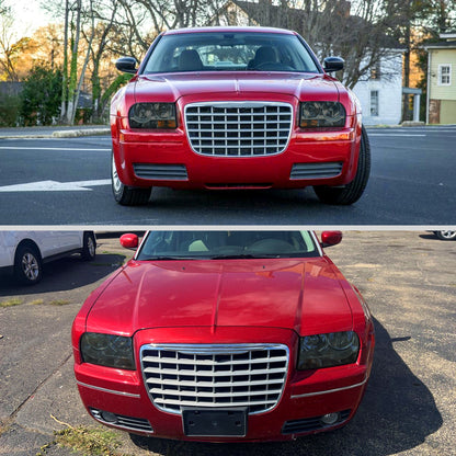 Ronnin - Fits 2005-2010 Chrysler 300 Factory Replacement Halogen Headlights Assembly Pair | Smoke