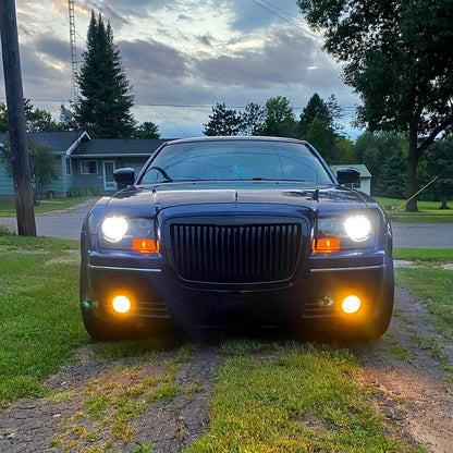 Ronnin - Fits 2005-2010 Chrysler 300 Factory Replacement Halogen Headlights Assembly Pair | Black