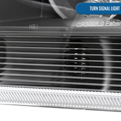 Ronnin - Fits 2005-2010 Chrysler 300 Factory Replacement Halogen Headlights Assembly Pair | Black