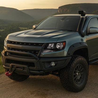 Ronnin - Compatible con Chevy Colorado 2015-2022 | Par de faros halógenos de repuesto | Negro