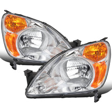 2002-2004 Honda CR-V  Replacement Halogen Headlights Assembly Pair | Chrome