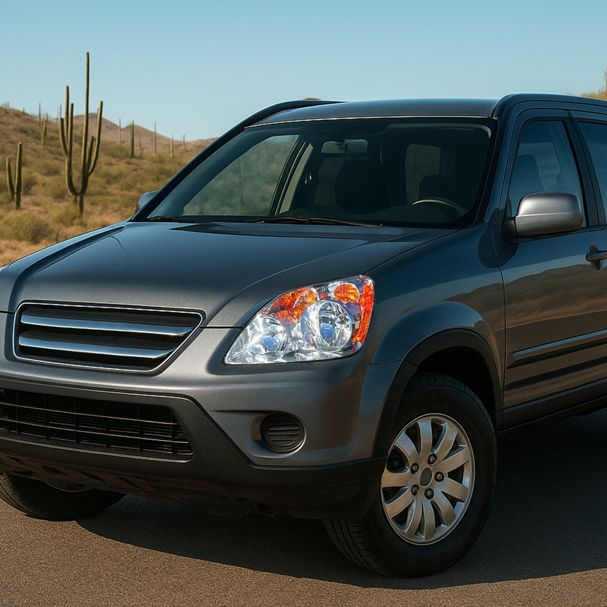 Ronnin - Conjunto de faros delanteros de repuesto para Honda CR-V fabricados en Japón entre 2005 y 2006 | Cromados