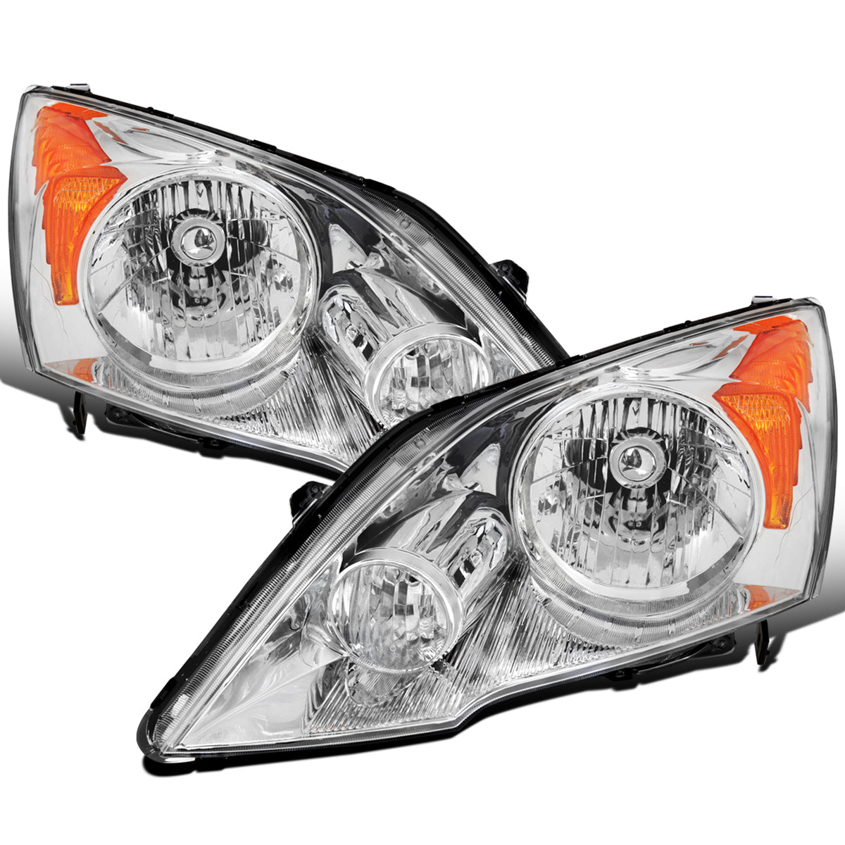 Ronnin - Conjunto de faros halógenos de reemplazo de fábrica para Honda CR-V 2007-2011 (Par) | Cromo