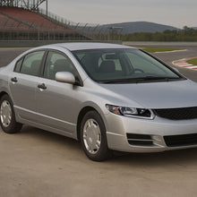 Ronnin - Fits 2006-2011 Honda Civic 4-Door Sedan LED Tube Running Lights Headlights Replacement Assembly Pair | Black