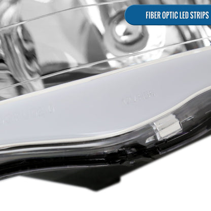 Ronnin - Compatible con Dodge Ram 1500 2500 3500 2002-2005, conjunto de faros delanteros con luces de circulación diurna LED de tubo mejoradas, par de repuesto | Cromado