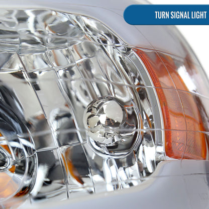 Ronnin - Compatible con Dodge Ram 1500 2500 3500 2002-2005, conjunto de faros delanteros con luces de circulación diurna LED de tubo mejoradas, par de repuesto | Cromado