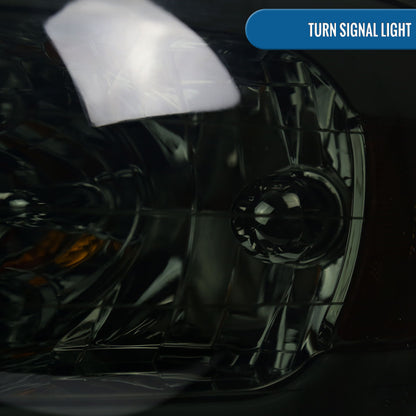 Ronnin - Compatible con Dodge Ram 1500 2500 3500 2002-2005, conjunto de reemplazo de faros delanteros con luces de circulación diurna LED tipo tubo mejoradas | Ahumado