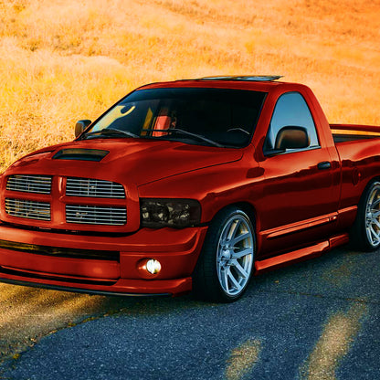 Ronnin - Compatible con Dodge Ram 1500 2500 3500 2002-2005, conjunto de reemplazo de faros delanteros con luces de circulación diurna LED tipo tubo mejoradas | Ahumado