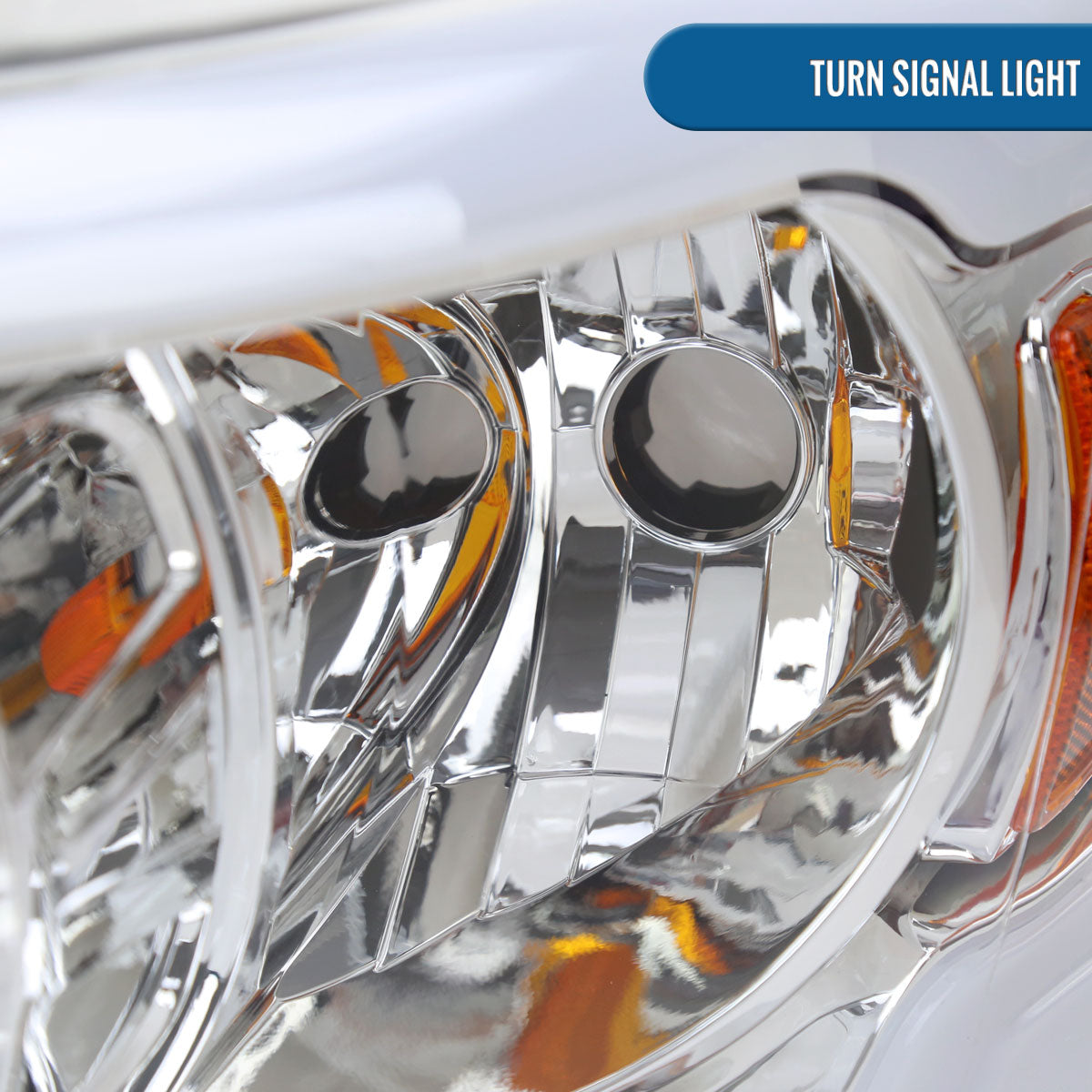 Ronnin - Fits 2006-2009 Dodge Ram 1500 2500 3500 Upgraded LED Tube Running Lights Headlights Replacement Assembly Pair | Chrome