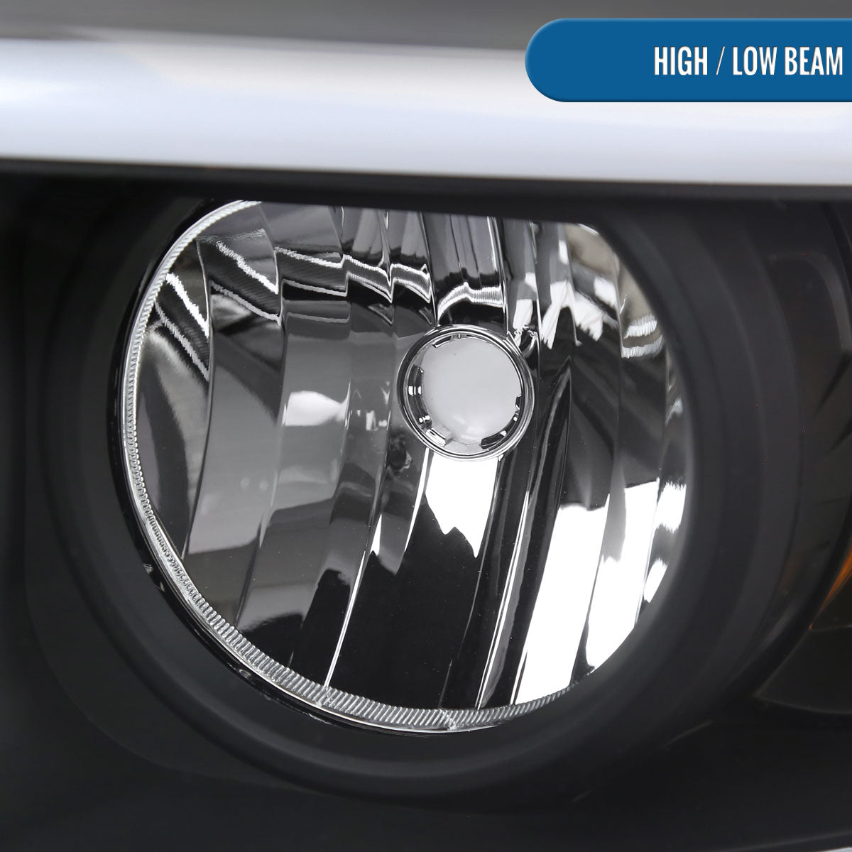 Ronnin - Fits 2006-2009 Dodge Ram 1500 2500 3500 Upgraded LED Tube Running Lights Headlights Replacement Assembly Pair | Black