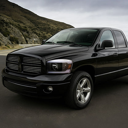 Ronnin - Fits 2006-2009 Dodge Ram 1500 2500 3500 Upgraded LED Tube Running Lights Headlights Replacement Assembly Pair | Black