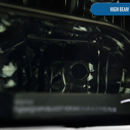 Ronnin - Fits 2009-2018 Ram 1500 2500 3500 2019-2024 Ram 1500 Classic Factory Replacement Upgraded LED Running Lights Headlights Assembly Pair | Smoke