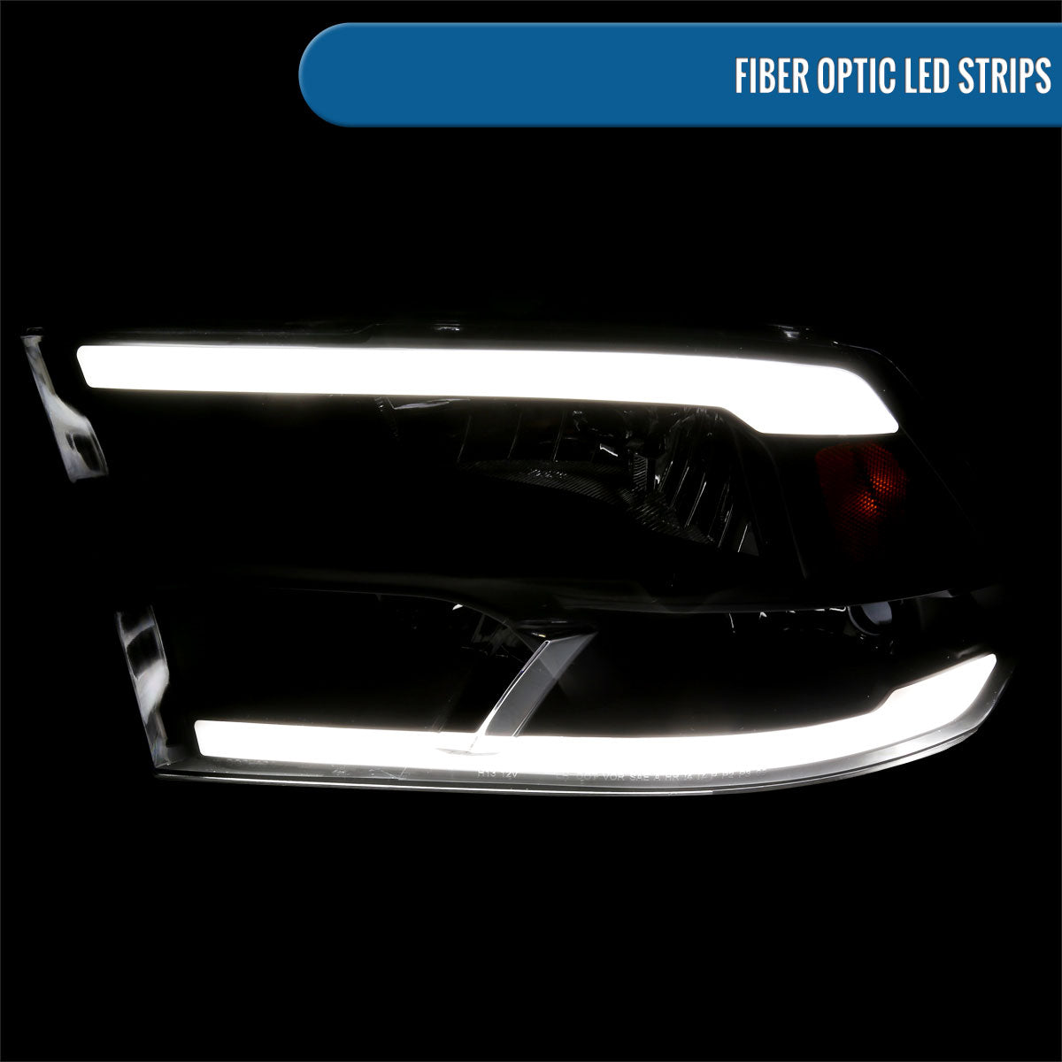 Ronnin - Fits 2009-2018 Ram 1500 2500 3500 2019-2024 Ram 1500 Classic Factory Replacement Upgraded LED Running Lights Headlights Assembly Pair | Black