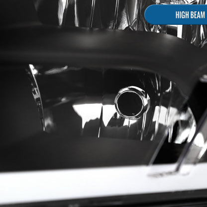 Ronnin - Fits 2009-2018 Ram 1500 2500 3500 2019-2024 Ram 1500 Classic Factory Replacement Upgraded LED Running Lights Headlights Assembly Pair | Black