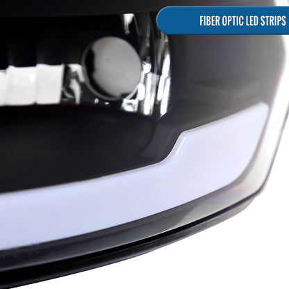 Ronnin - Fits 2009-2018 Ram 1500 2500 3500 2019-2024 Ram 1500 Classic Factory Replacement Upgraded LED Running Lights Headlights Assembly Pair | Black