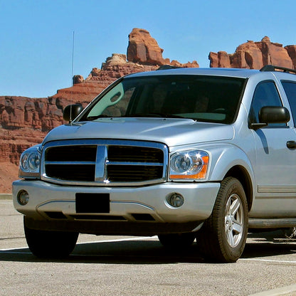 Ronnin - Fits 2004-2006 Dodge Durango Headlights Assembly Head Lamps Factory Replacement Pair | Chrome