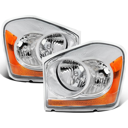 Ronnin - Fits 2004-2006 Dodge Durango Headlights Assembly Head Lamps Factory Replacement Pair | Chrome
