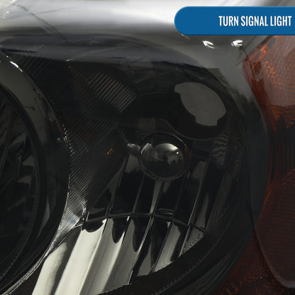 Ronnin - Fits 2004-2006 Dodge Durango Headlights Assembly Head Lamps Factory Replacement Pair | Smoke