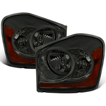 Ronnin - Fits 2004-2006 Dodge Durango Headlights Assembly Head Lamps Factory Replacement Pair | Smoke