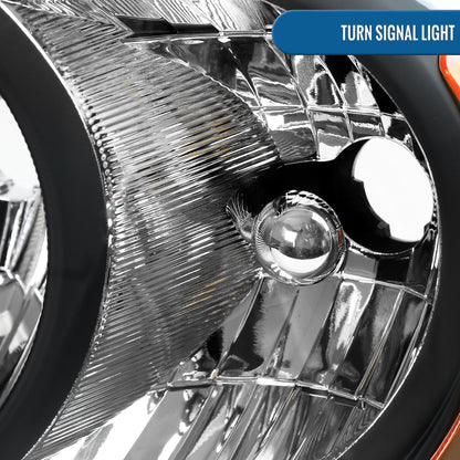 Ronnin - Fits 2004-2006 Dodge Durango Headlights Assembly Head Lamps Factory Replacement Pair | Black