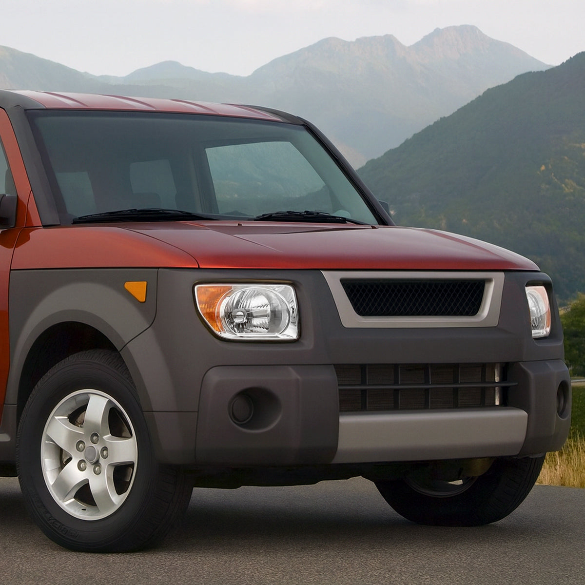 Ronnin - Compatible con Honda Element 2003-2008 Par de faros delanteros de repuesto | Cromado