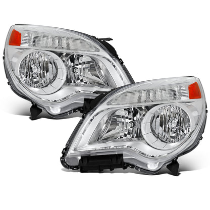 Ronnin - Fits 2010-2015 Chevy Equinox LT LS Factory Replacement Halogen Headlights Assembly Pair | Chrome