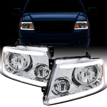 Ronnin - Fits 2004-2008 Ford F150 2006-2008 Lincoln Mark LT Headlights Assembly LED Tube Parking Lamps Replacement Pair | Chrome