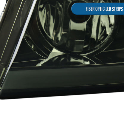 Ronnin - Fits 2004-2008 Ford F150 2006-2008 Lincoln Mark LT Headlights Assembly LED Tube Parking Lamps Replacement Pair | Smoke