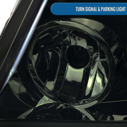 Ronnin - Fits 2004-2008 Ford F150 2006-2008 Lincoln Mark LT Headlights Assembly LED Tube Parking Lamps Replacement Pair | Smoke