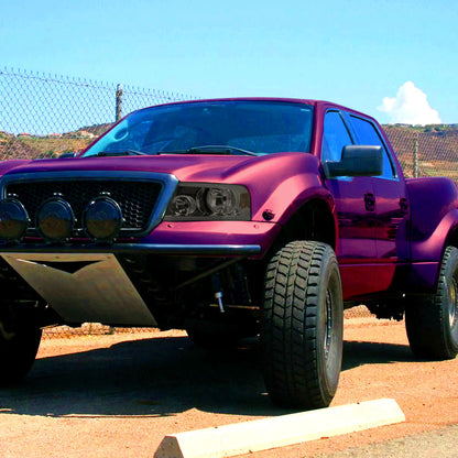 Ronnin - Fits 2004-2008 Ford F150 2006-2008 Lincoln Mark LT Headlights Assembly LED Tube Parking Lamps Replacement Pair | Smoke