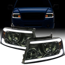 Ronnin - Fits 2004-2008 Ford F150 2006-2008 Lincoln Mark LT Headlights Assembly LED Tube Parking Lamps Replacement Pair | Smoke