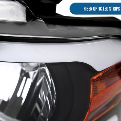 Ronnin - Fits 2004-2008 Ford F150 2006-2008 Lincoln Mark LT  Headlights Assembly LED Tube Parking Lamps Replacement Pair | Black