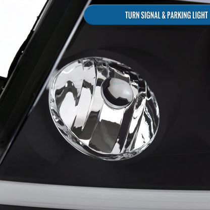 Ronnin - Fits 2004-2008 Ford F150 2006-2008 Lincoln Mark LT  Headlights Assembly LED Tube Parking Lamps Replacement Pair | Black