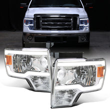 Ronnin - Fits 2009-2014 Ford F150 Upgraded LED Running Tube Lights Headlights Replacement Assembly Pair | Chrome