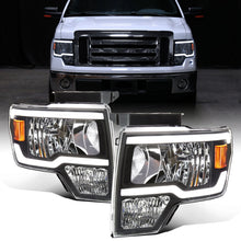 Ronnin - Fits 2009-2014 Ford F150 Upgraded LED Running Tube Lights Headlights Replacement Assembly Pair | Black