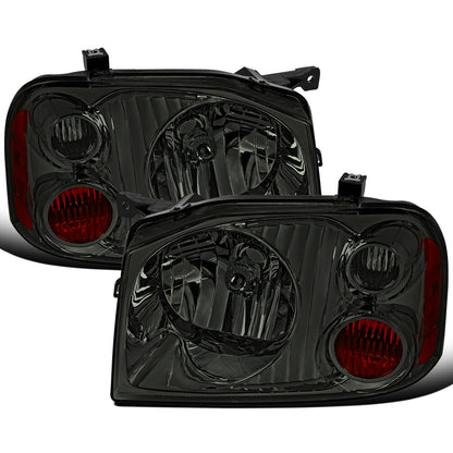 Ronnin - Compatible con Nissan Frontier 2001-2004 Conjunto de faros delanteros halógenos Reemplazo de fábrica Par | Ahumado