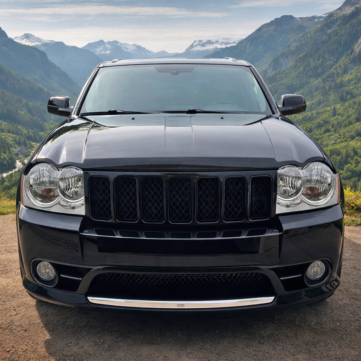 Ronnin - Compatible con Jeep Grand Cherokee 2005-2007 Conjunto de Faros Halógenos Par de Reemplazo | Cromado