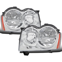 2005-2007 Jeep Grand Cherokee Halogen Headlights Assembly  Replacement Pair | Chrome