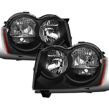 2005-2007 Jeep Grand Cherokee Halogen Headlights Assembly  Replacement Pair | Black