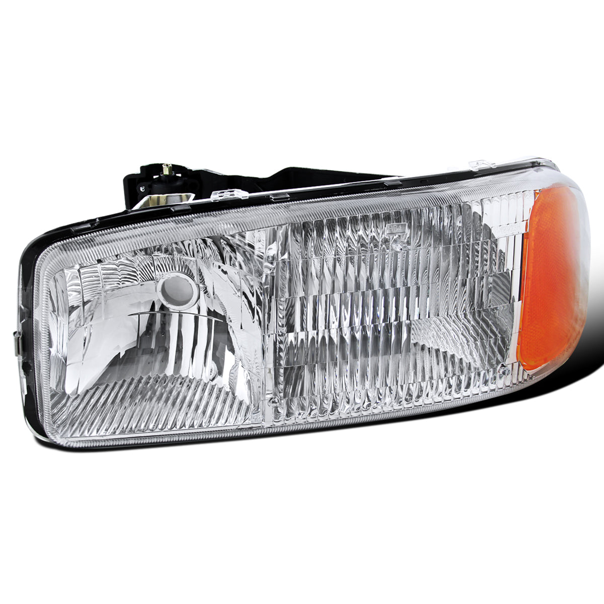 Ronnin - Compatible con ensamblaje de faro de repuesto original para GMC Sierra 1500 2500 3500 Yukon XL 1500 2500 de 1999-2007 | Cromado | Lado del conductor