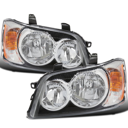 Ronnin - Fits 2001-2003 Toyota Highlander Factory Replacement Headlights Headlamp Assembly Pair | Chrome