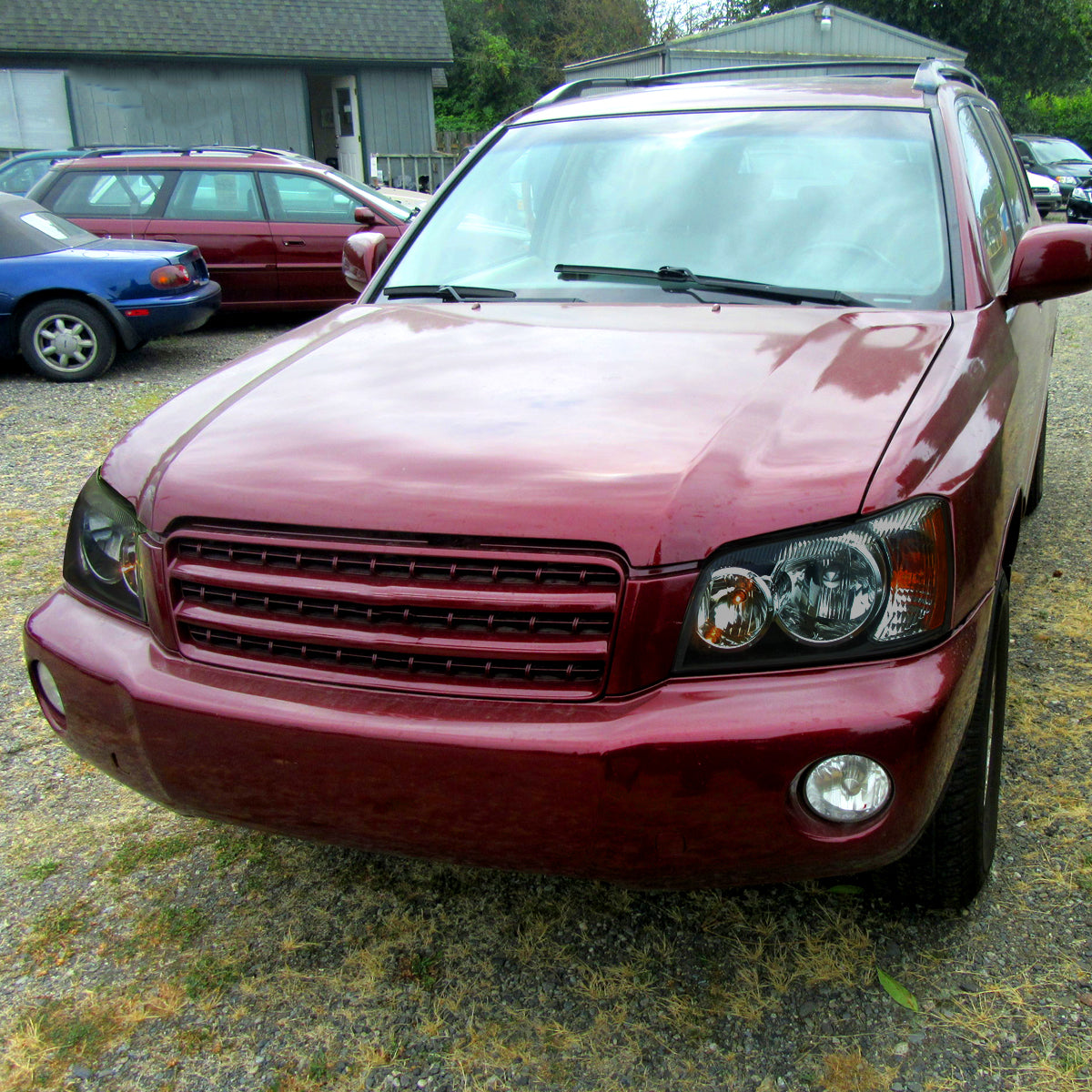 Ronnin - Fits 2001-2003 Toyota Highlander Factory Replacement Headlights Headlamp Assembly Pair | Black Smoke