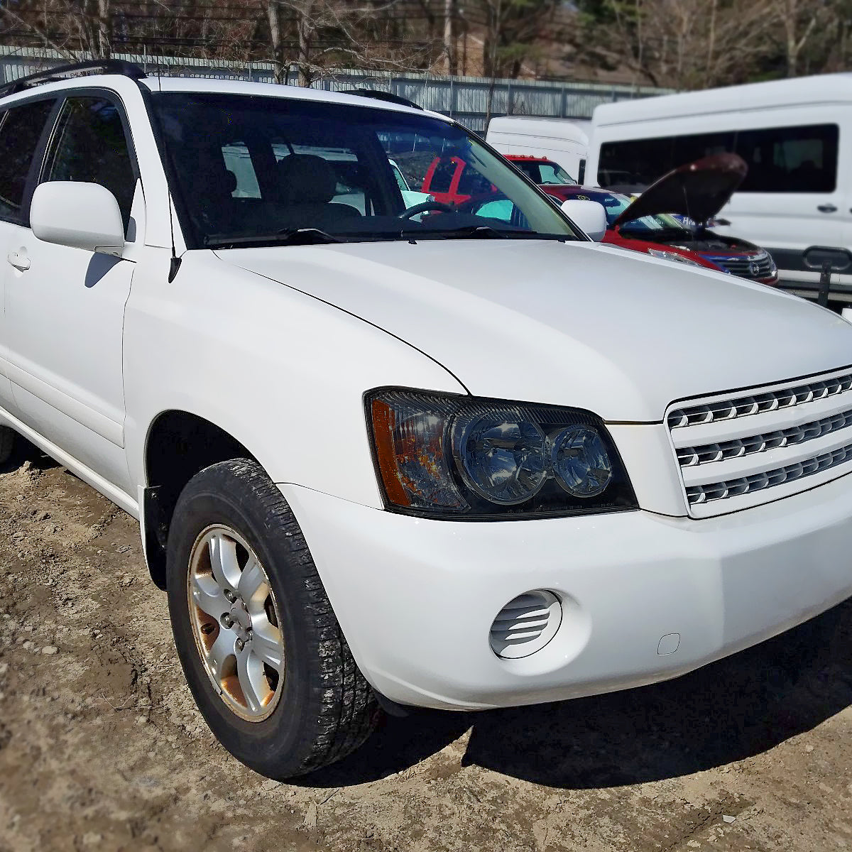 Ronnin - Fits 2001-2003 Toyota Highlander Factory Replacement Headlights Headlamp Assembly Pair | Black Smoke