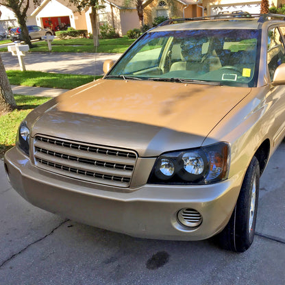 Ronnin - Fits 2001-2003 Toyota Highlander Factory Replacement Headlights Headlamp Assembly Pair | Chrome