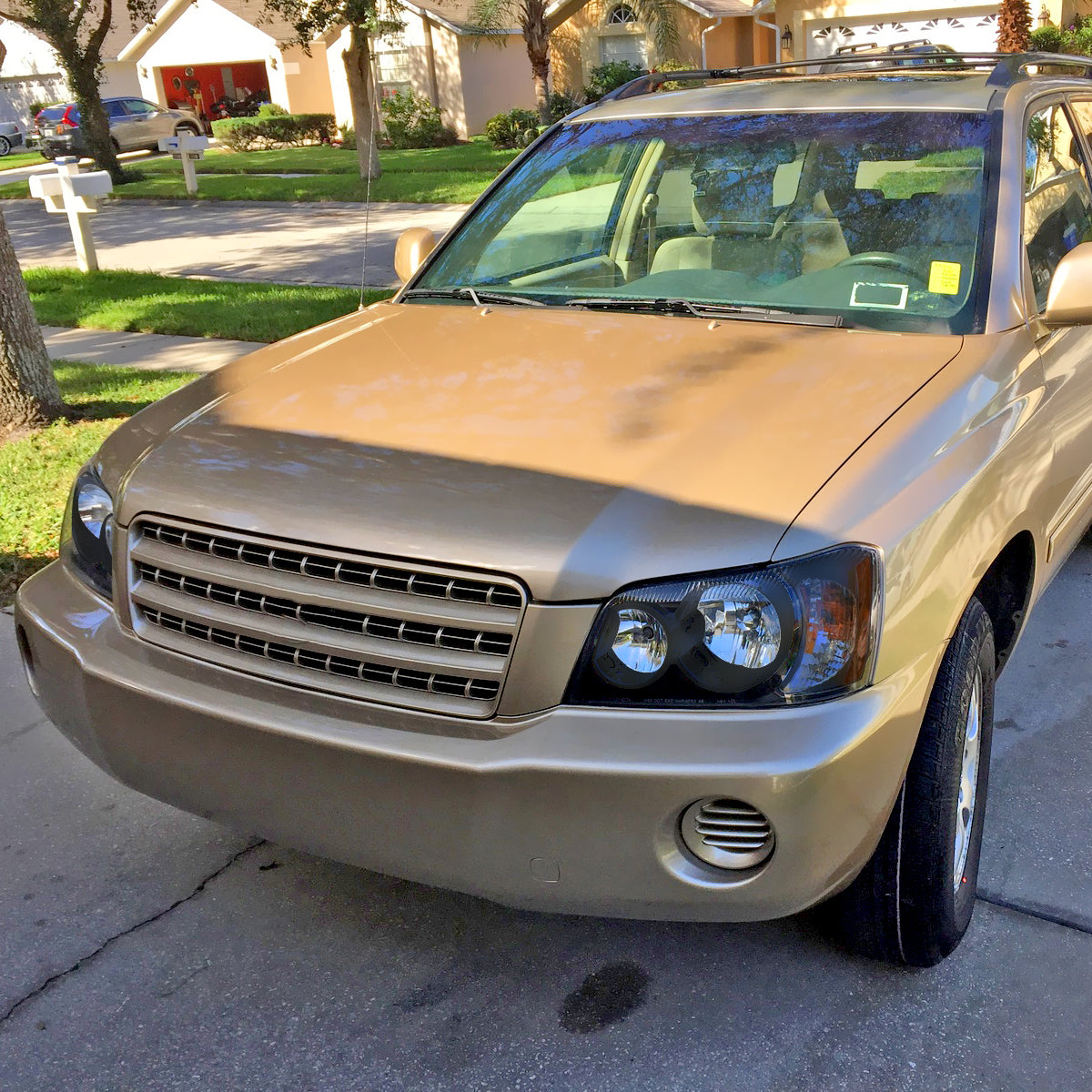 Ronnin - Fits 2001-2003 Toyota Highlander Factory Replacement Headlights Headlamp Assembly Pair | Black