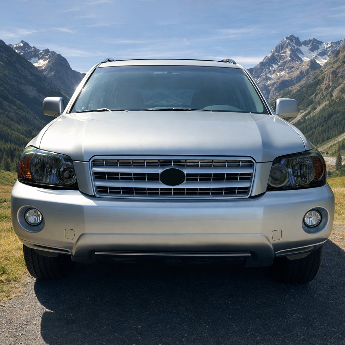 Ronnin - Compatible con Toyota Highlander 2004-2007 - Par de faros delanteros de repuesto | Ahumados