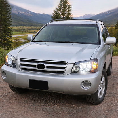 Ronnin - Compatible con Toyota Highlander 2004-2007 | Par de ensamblajes de faros delanteros de repuesto | Negro